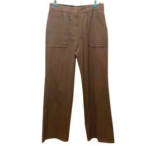 Yves Saint Laurent Pants Sz 6 Brown Rive Gouche COTTON SQUARE POCKETS Minimalist